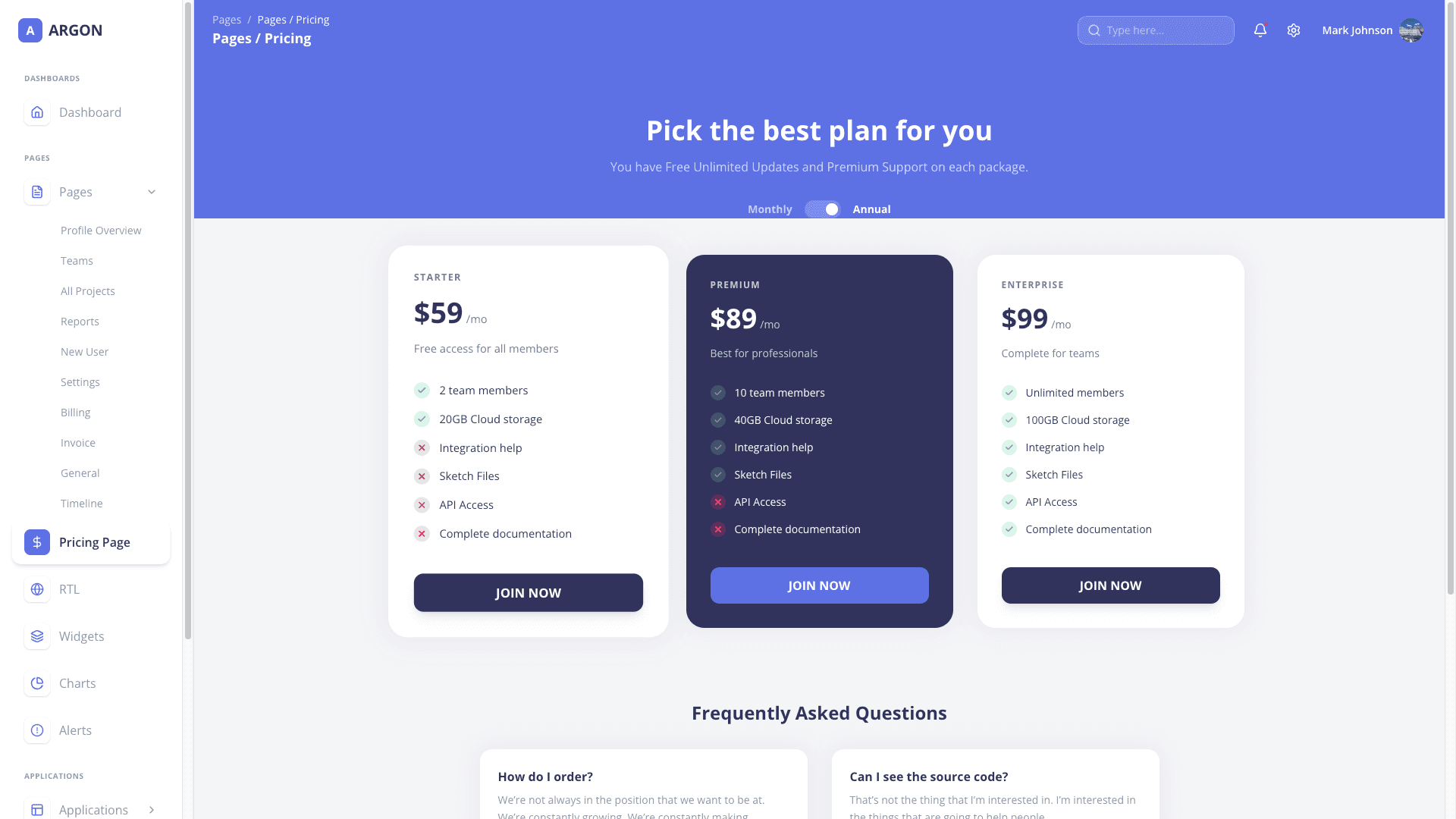 Argon Dashboard Chakra PRO