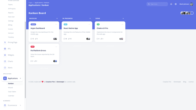 Argon Dashboard Chakra PRO