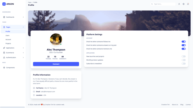 Argon Dashboard PRO Material-UI-V4