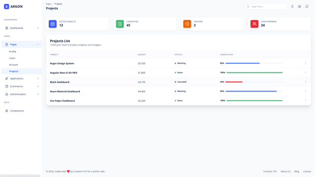 Argon Dashboard PRO Material-UI-V4
