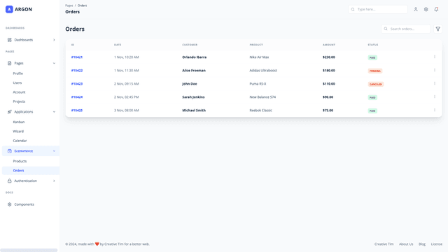 Argon Dashboard PRO Material-UI-V4