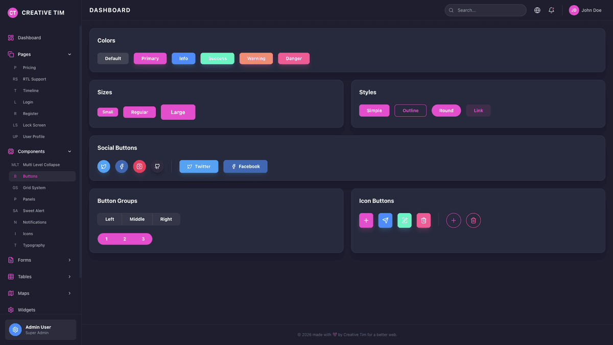 Black Dashboard PRO React