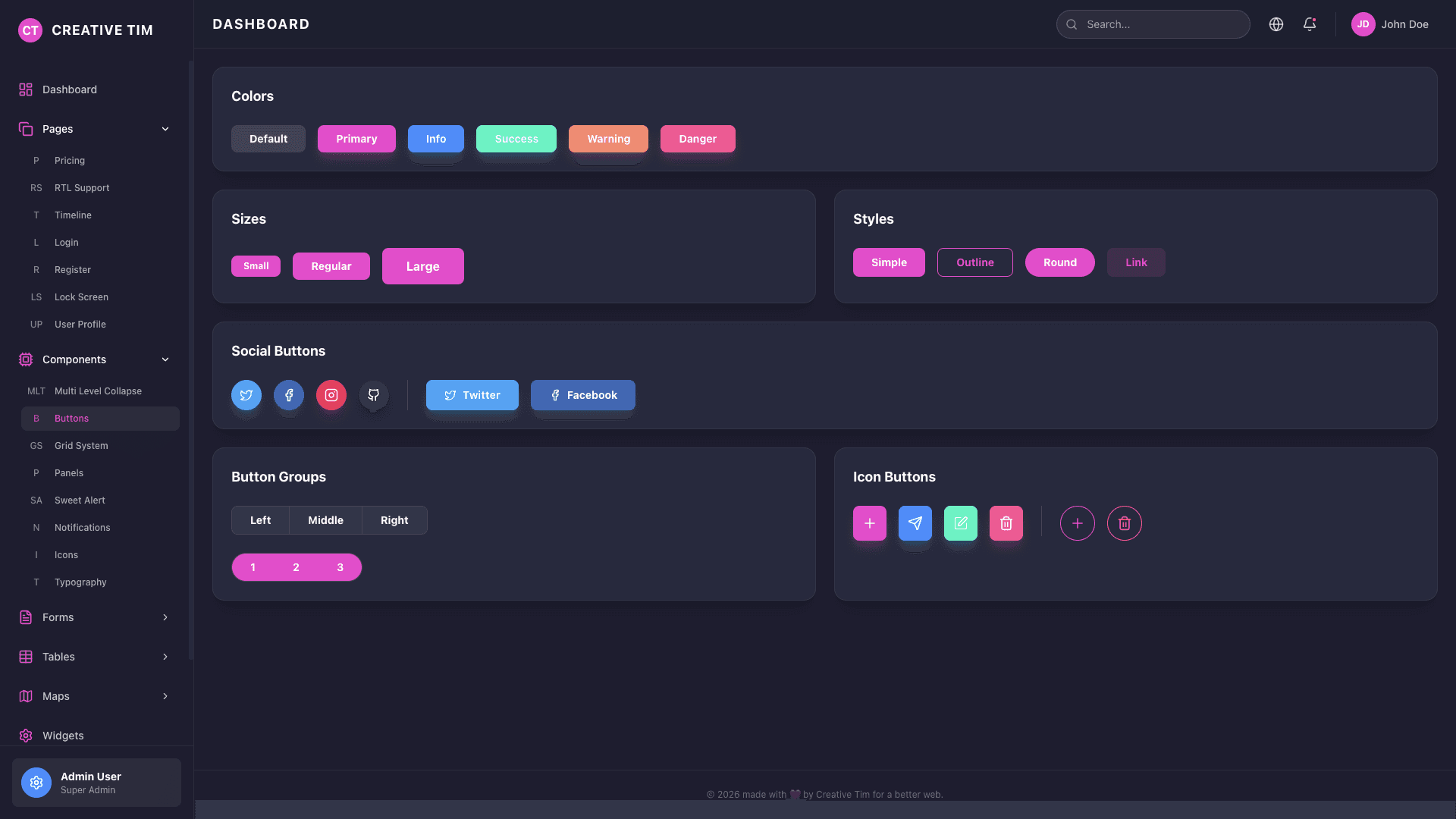 Black Dashboard PRO React