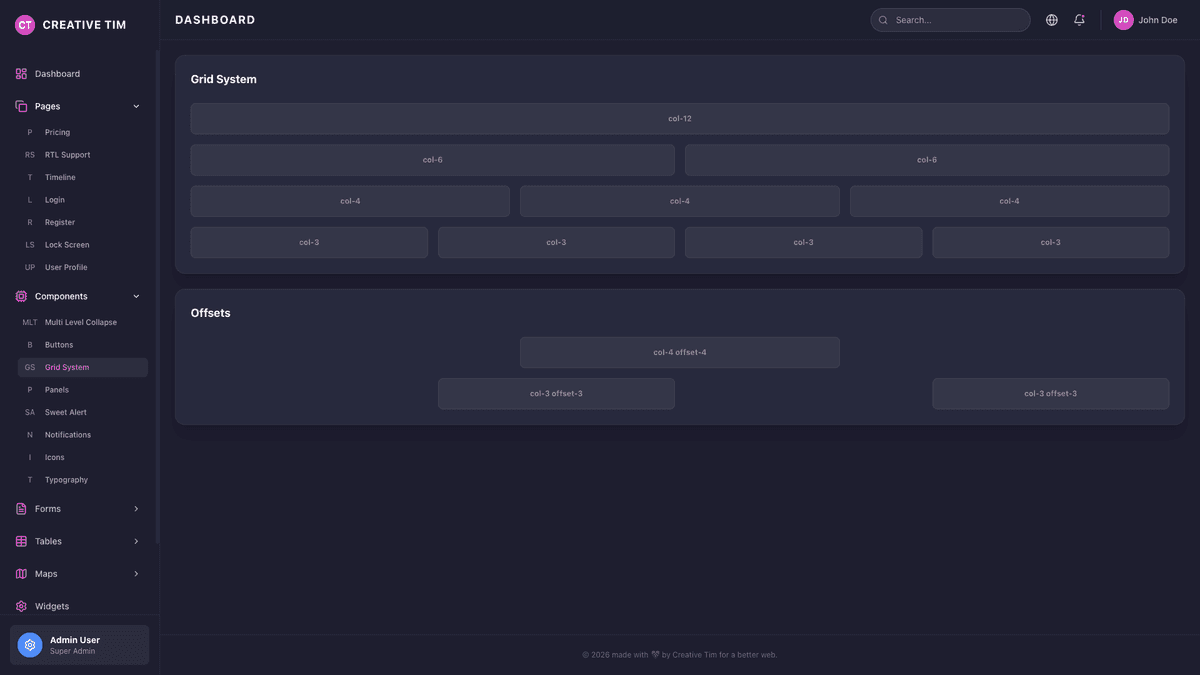 Black Dashboard PRO React