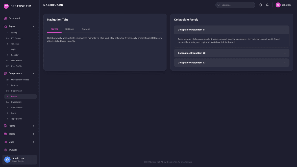 Black Dashboard PRO React