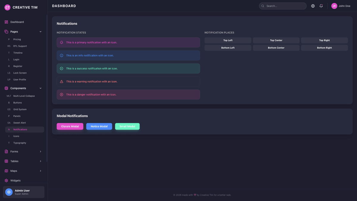 Black Dashboard PRO React