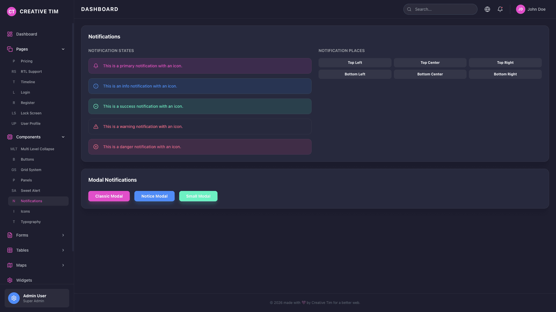 Black Dashboard PRO React