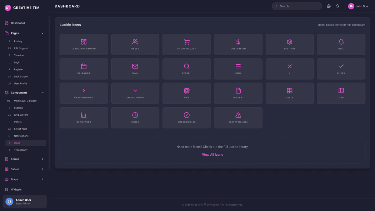 Black Dashboard PRO React