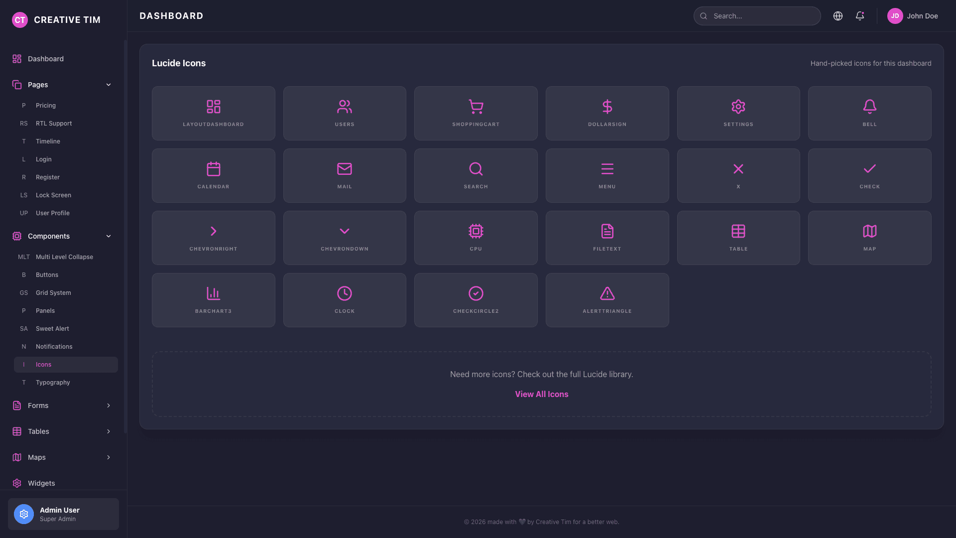 Black Dashboard PRO React