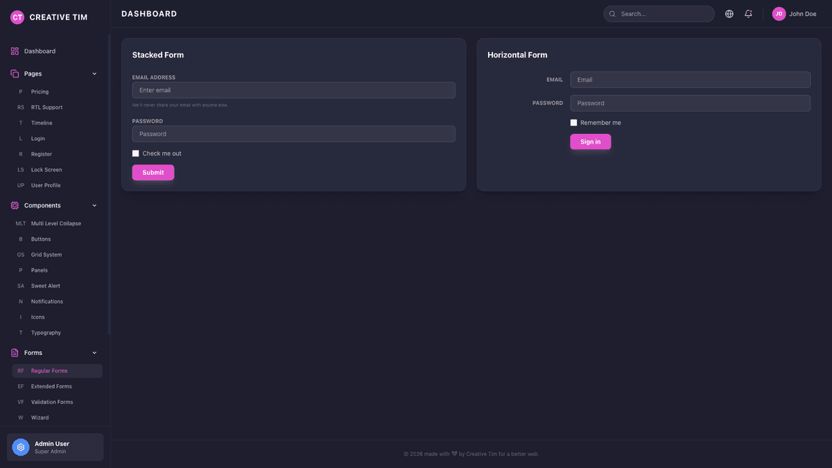 Black Dashboard PRO React