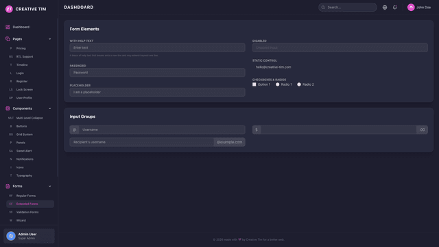 Black Dashboard PRO React