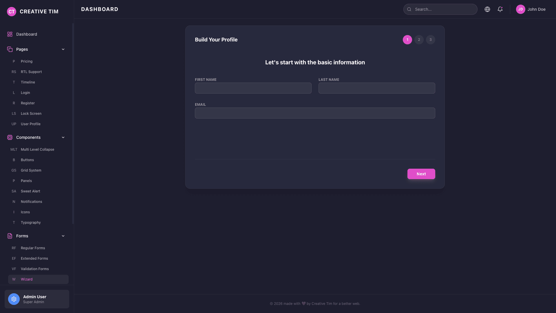 Black Dashboard PRO React