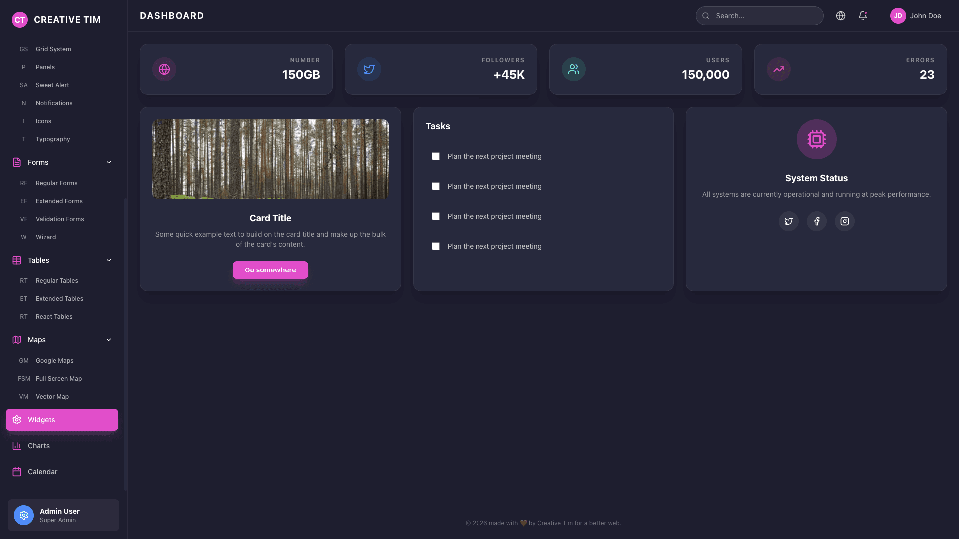 Black Dashboard PRO React