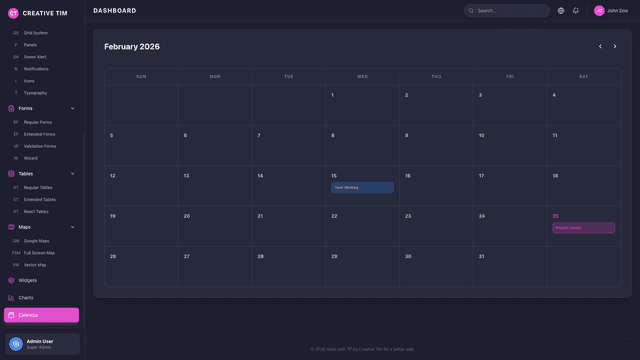 Black Dashboard PRO React