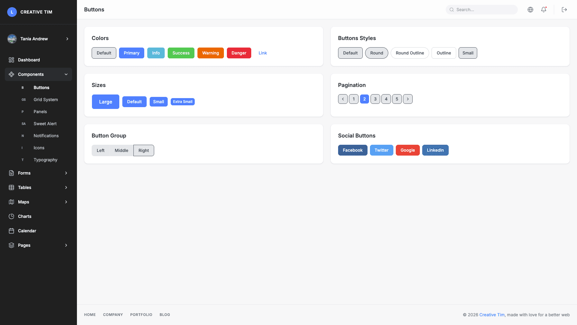 Light Bootstrap Dashboard PRO React