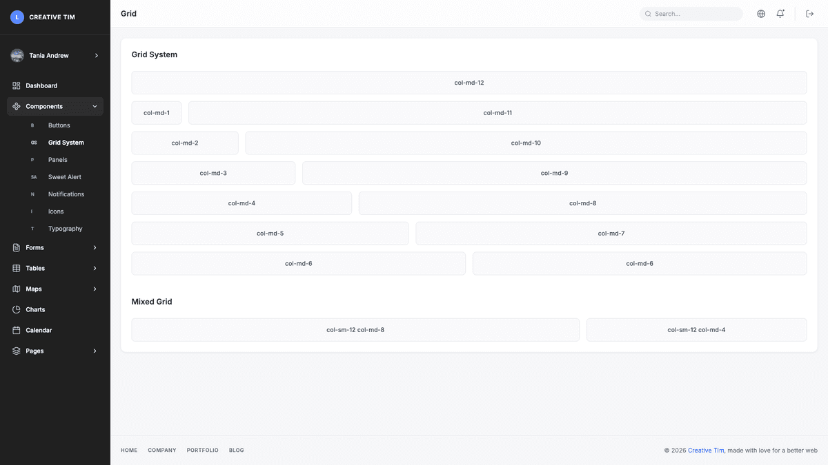 Light Bootstrap Dashboard PRO React