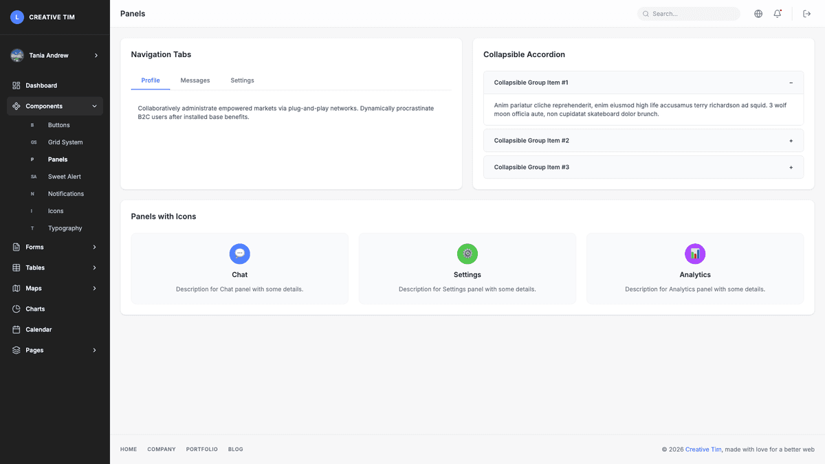 Light Bootstrap Dashboard PRO React