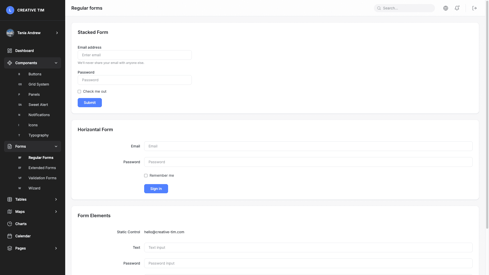 Light Bootstrap Dashboard PRO React