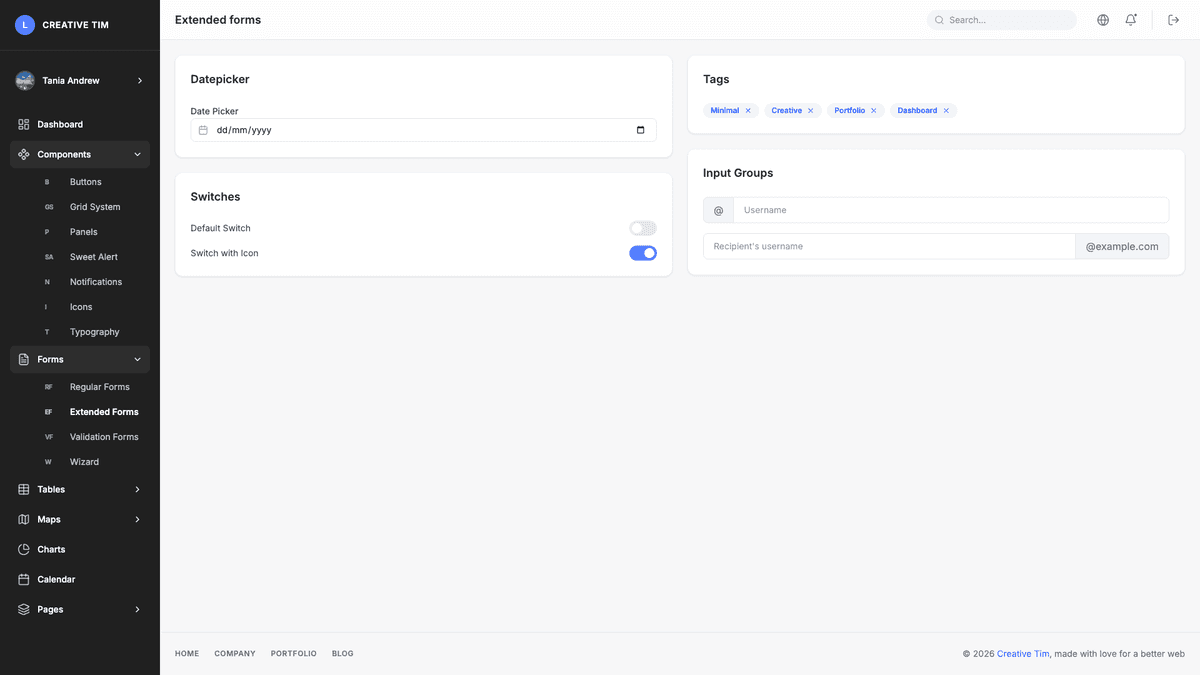 Light Bootstrap Dashboard PRO React