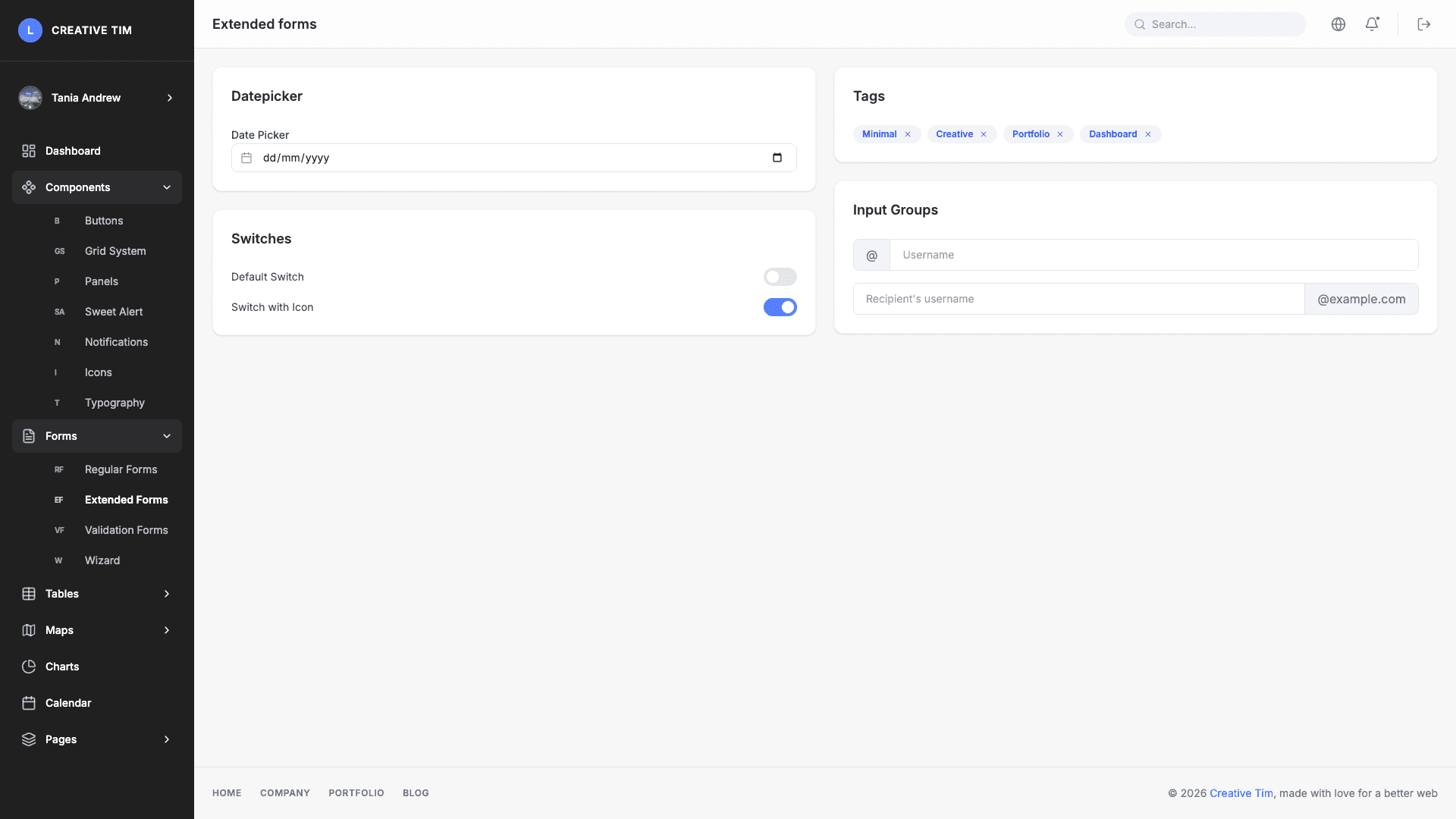 Light Bootstrap Dashboard PRO React