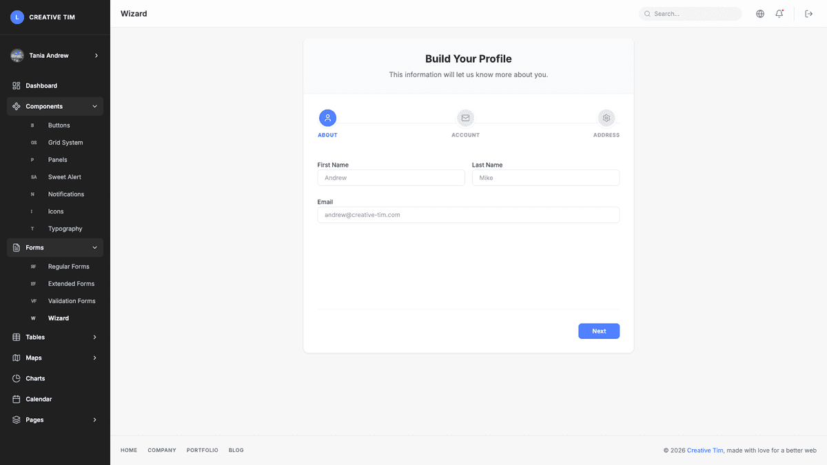 Light Bootstrap Dashboard PRO React
