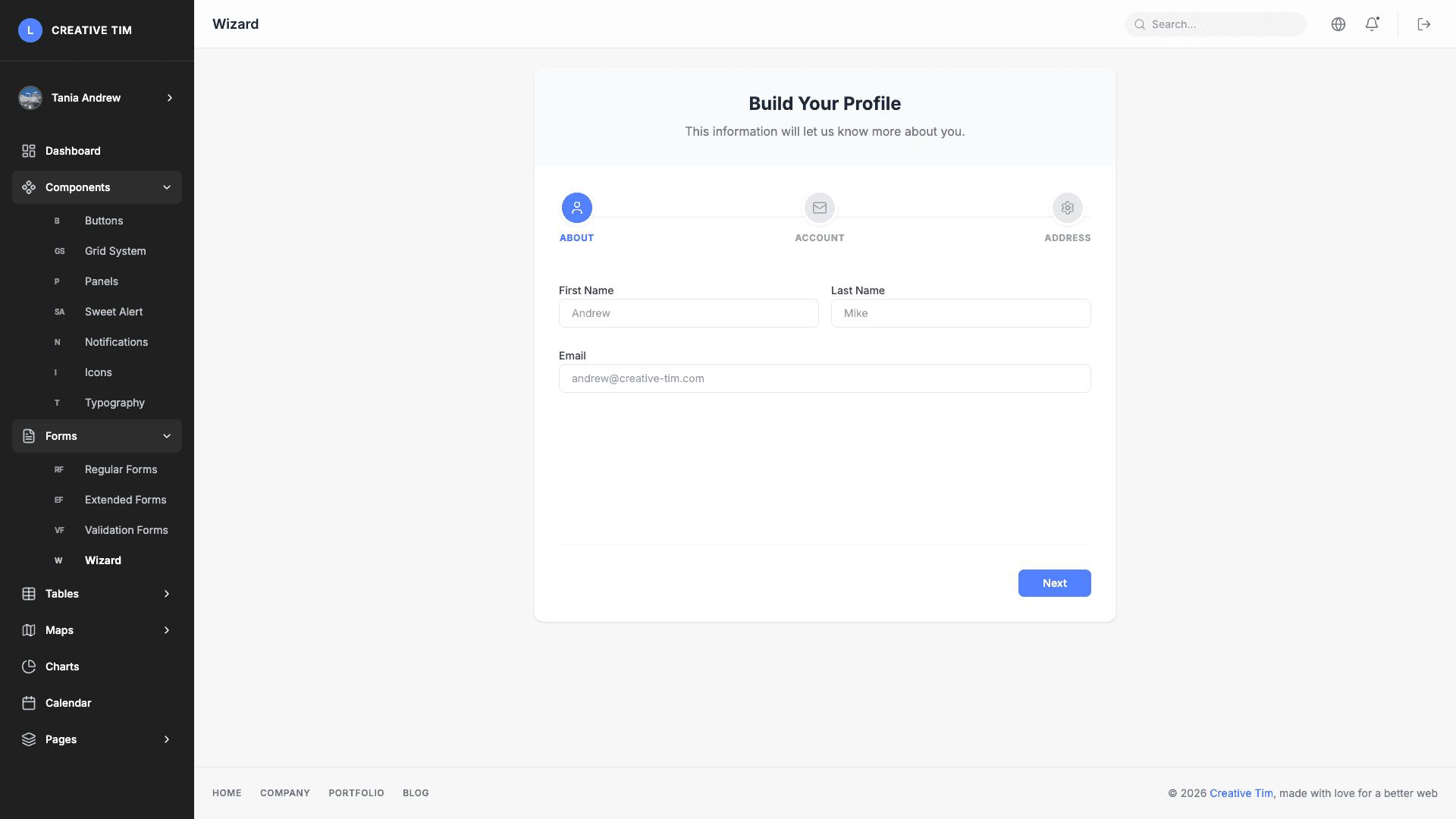 Light Bootstrap Dashboard PRO React