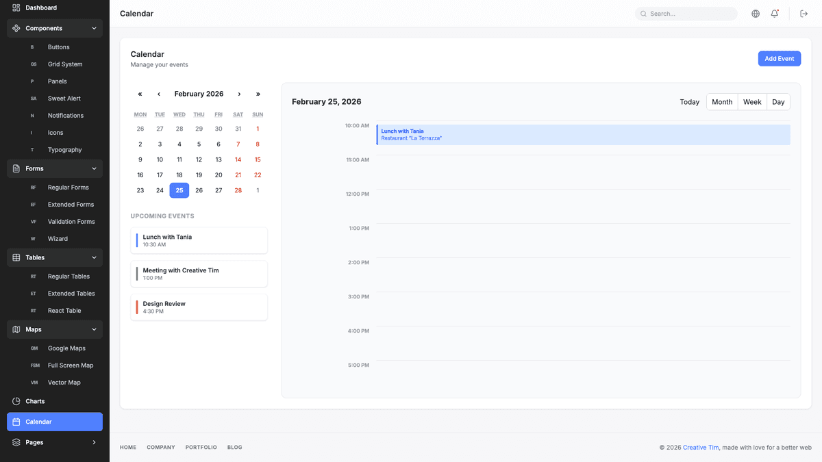 Light Bootstrap Dashboard PRO React