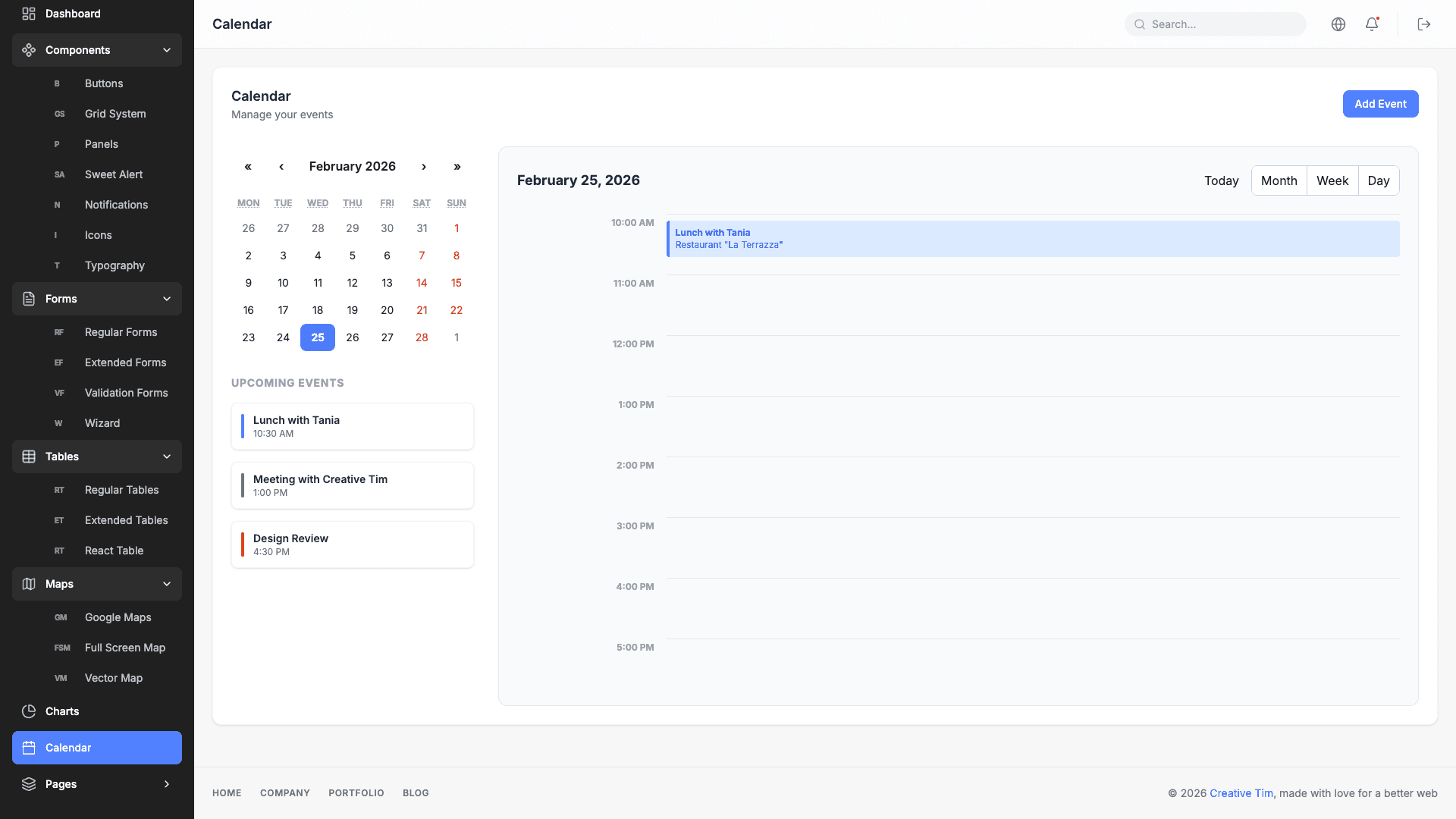 Light Bootstrap Dashboard PRO React