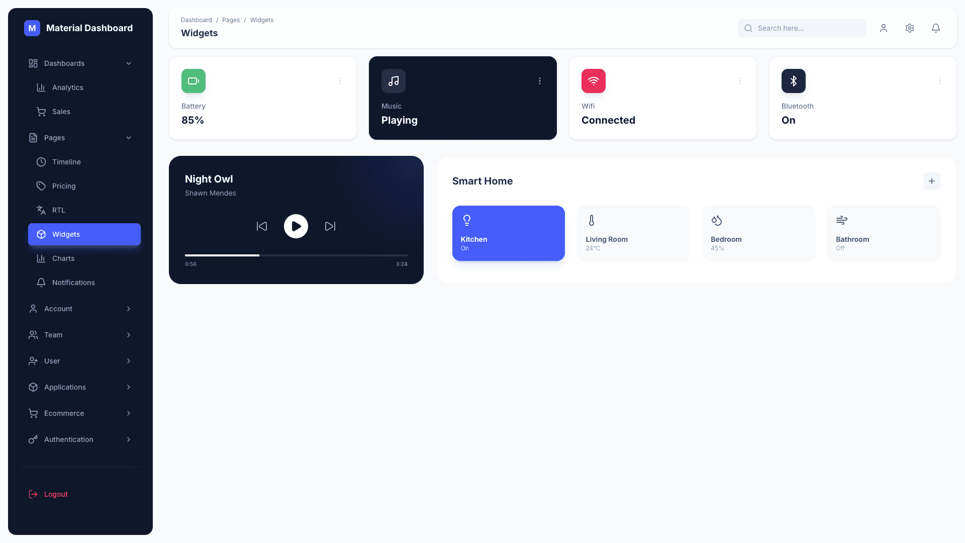 Material Dashboard 3 PRO React