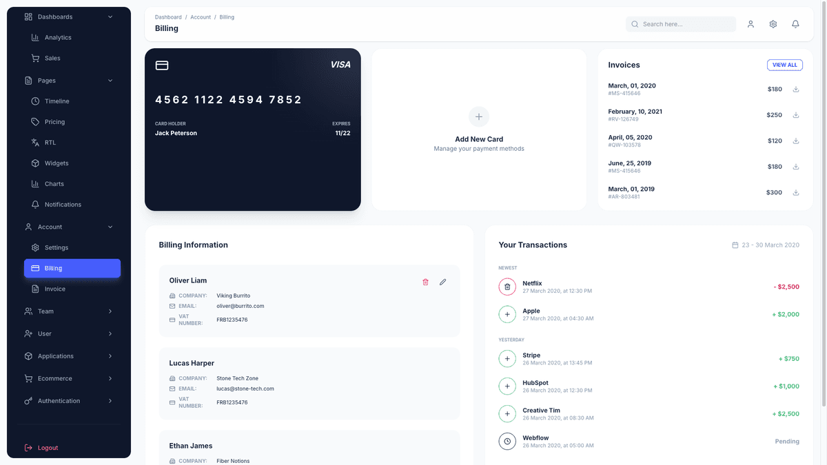 Material Dashboard 3 PRO React
