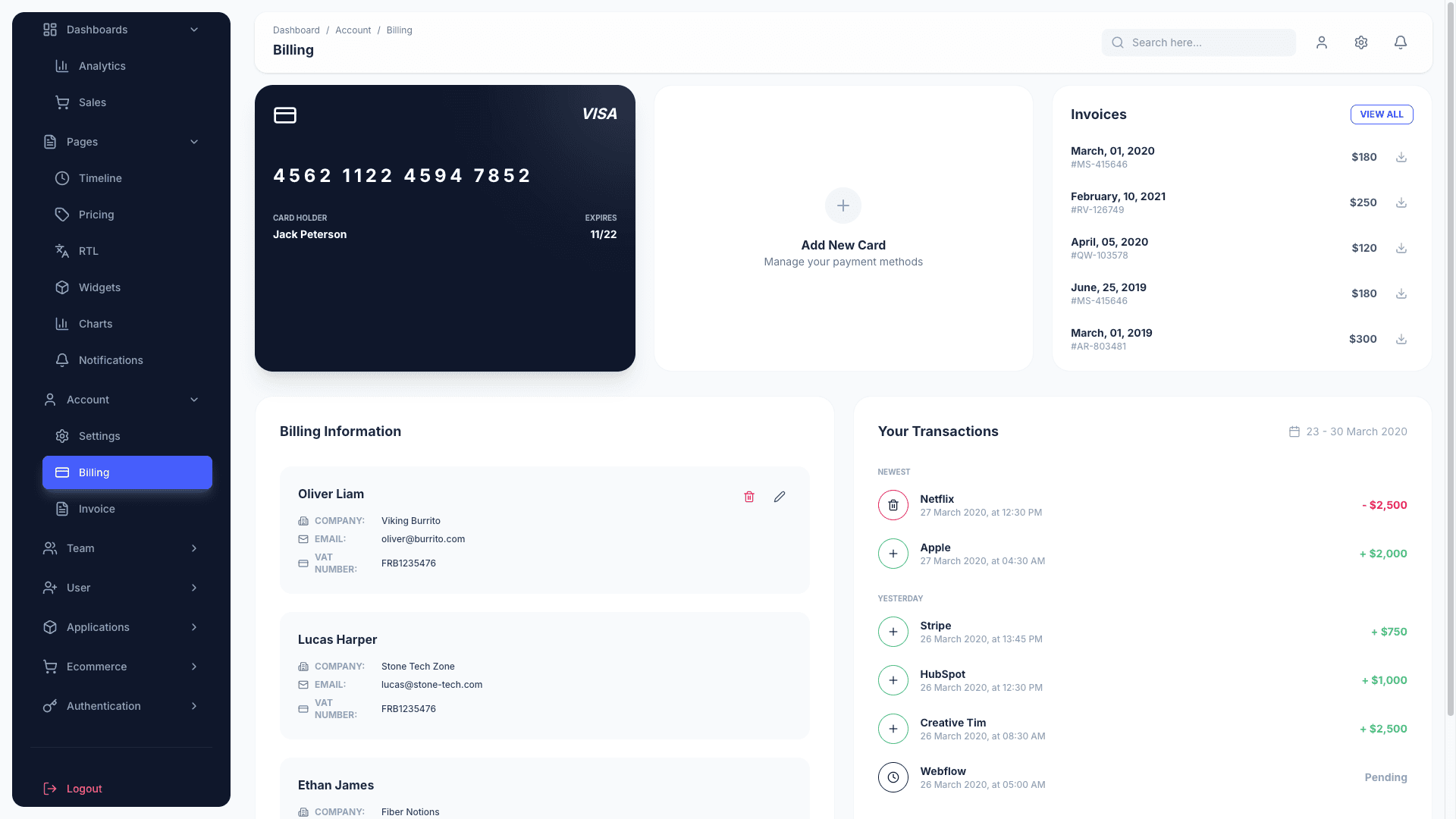 Material Dashboard 3 PRO React