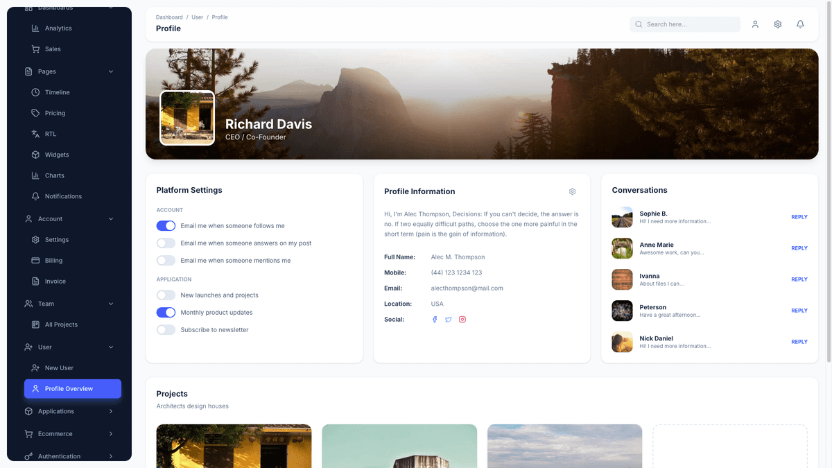 Material Dashboard 3 PRO React