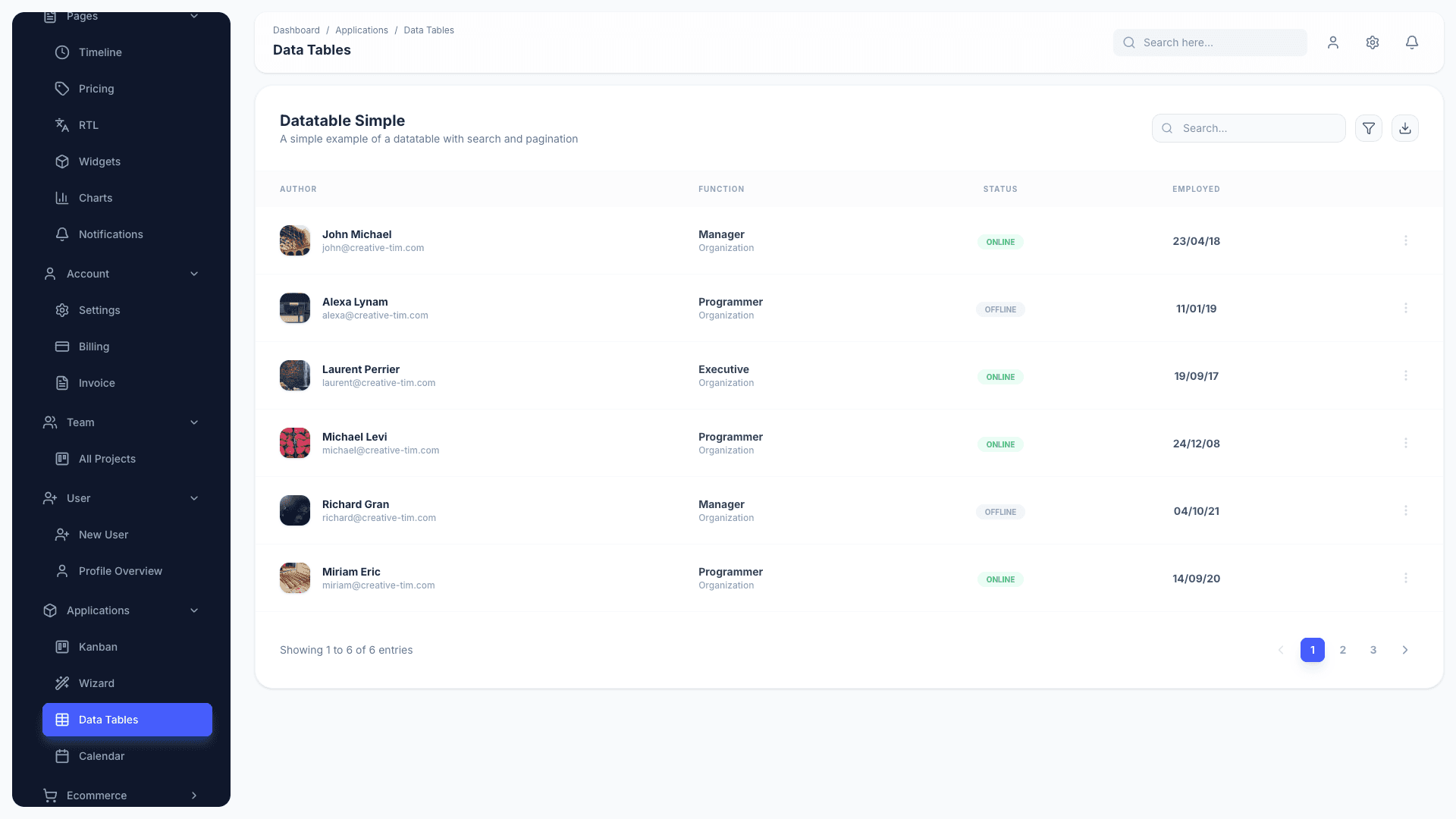 Material Dashboard 3 PRO React
