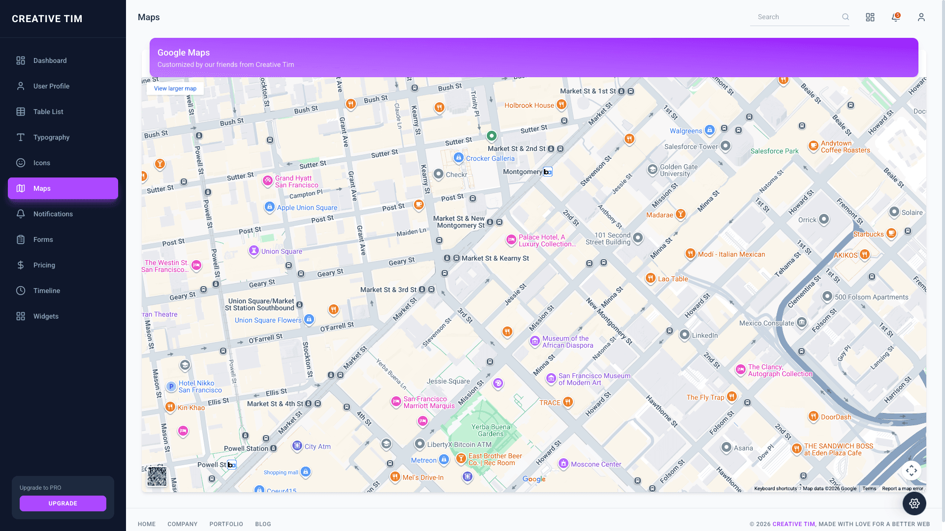 Material Dashboard Material-UI v4