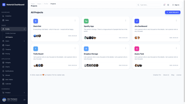 NextJS Material Tailwind Dashboard PRO