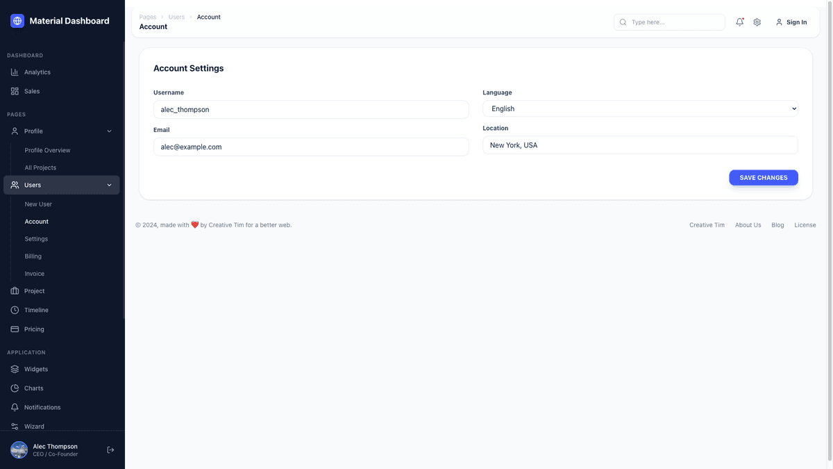 NextJS Material Tailwind Dashboard PRO
