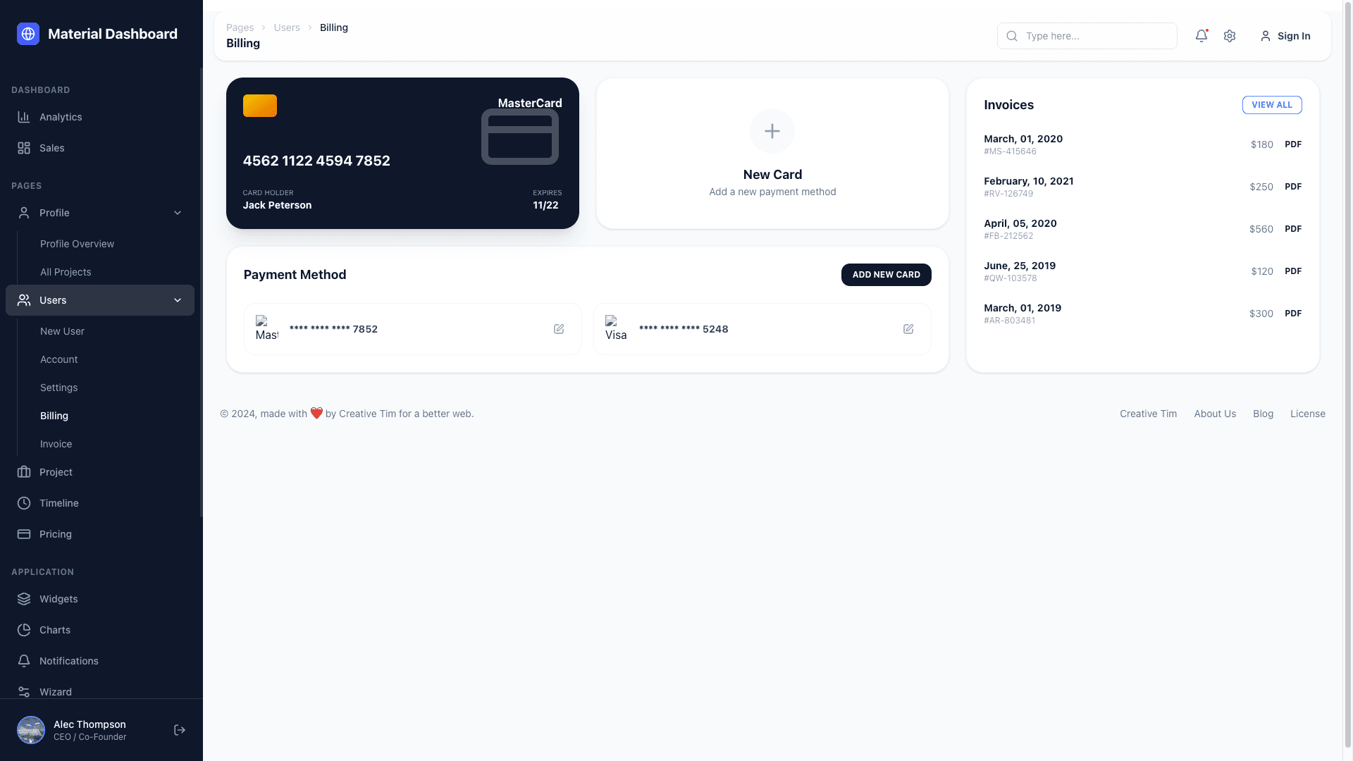 NextJS Material Tailwind Dashboard PRO