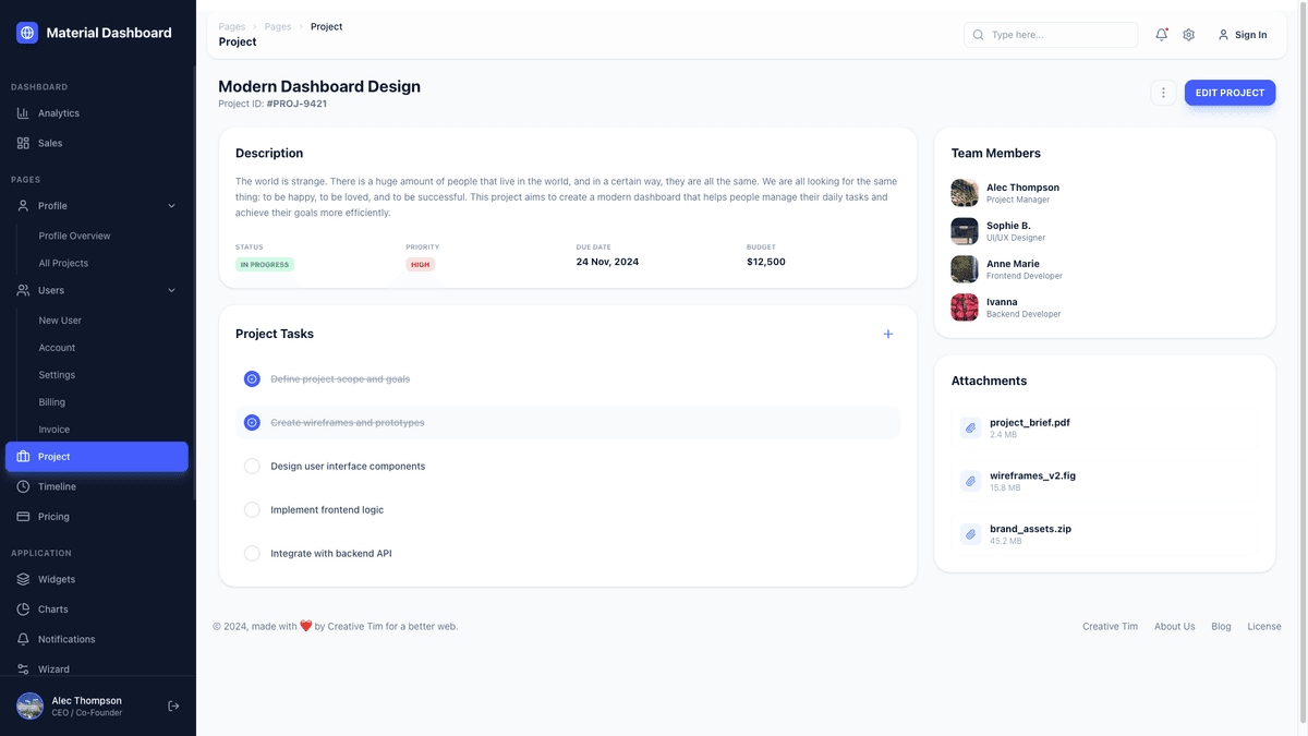 NextJS Material Tailwind Dashboard PRO