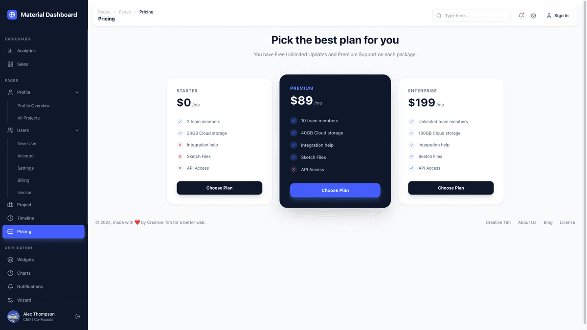 NextJS Material Tailwind Dashboard PRO