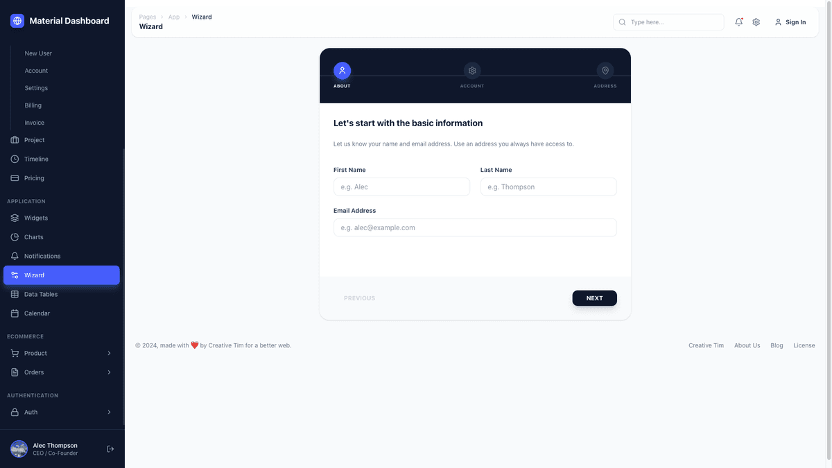 NextJS Material Tailwind Dashboard PRO