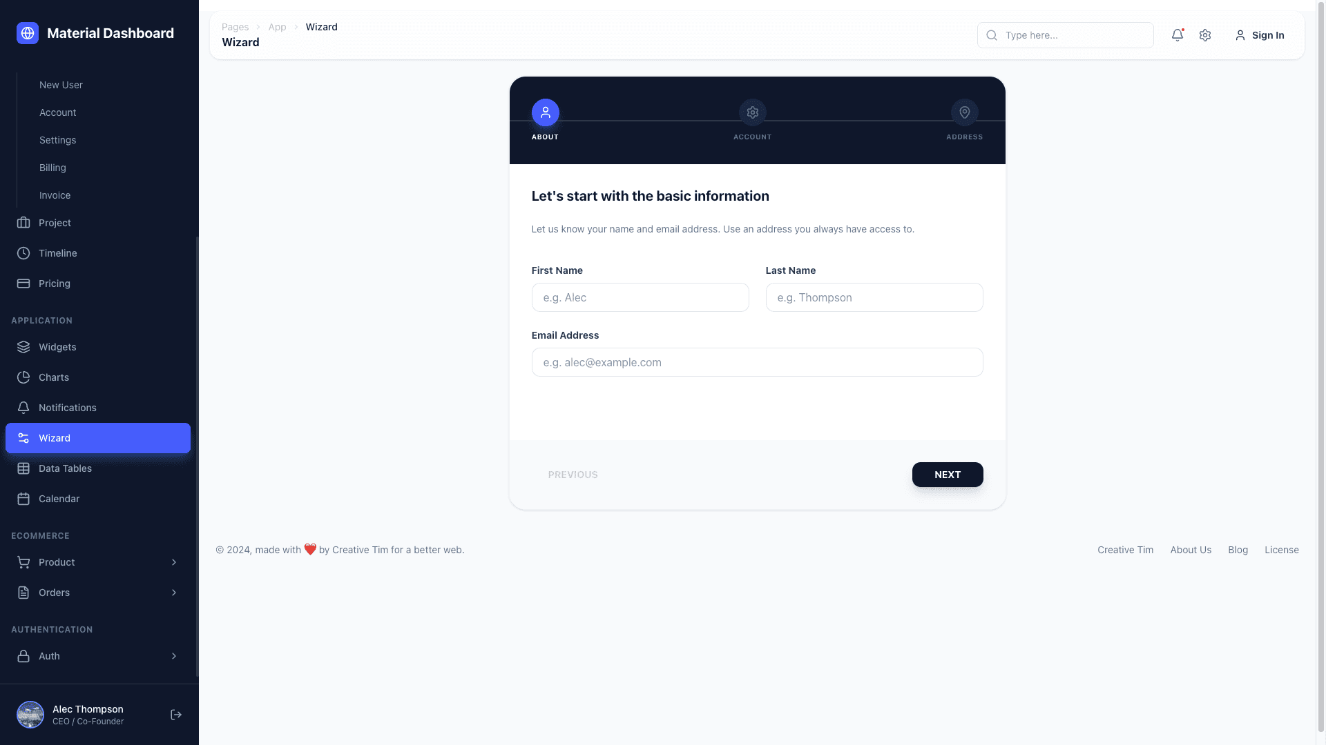 NextJS Material Tailwind Dashboard PRO