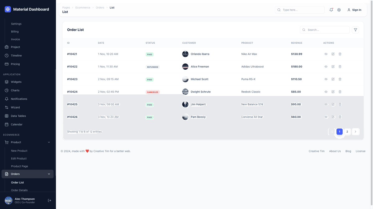 NextJS Material Tailwind Dashboard PRO