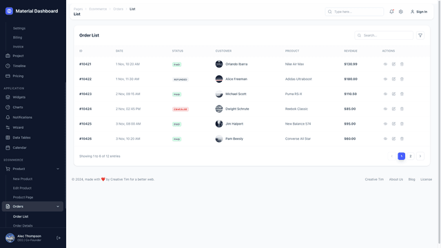 NextJS Material Tailwind Dashboard PRO