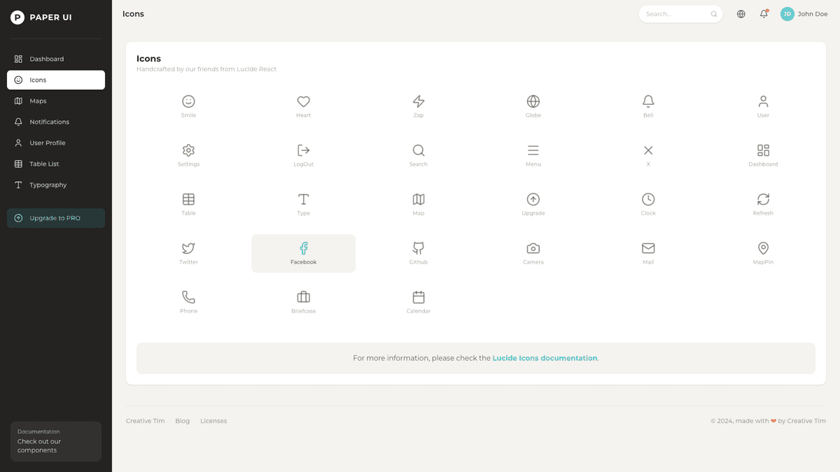 Paper Dashboard React