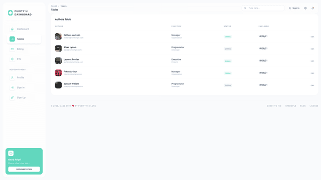 Purity UI Dashboard PRO