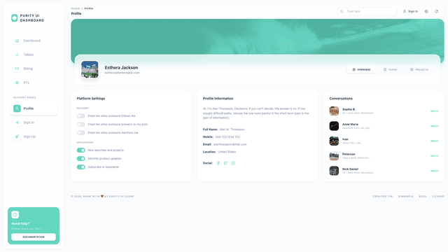 Purity UI Dashboard PRO