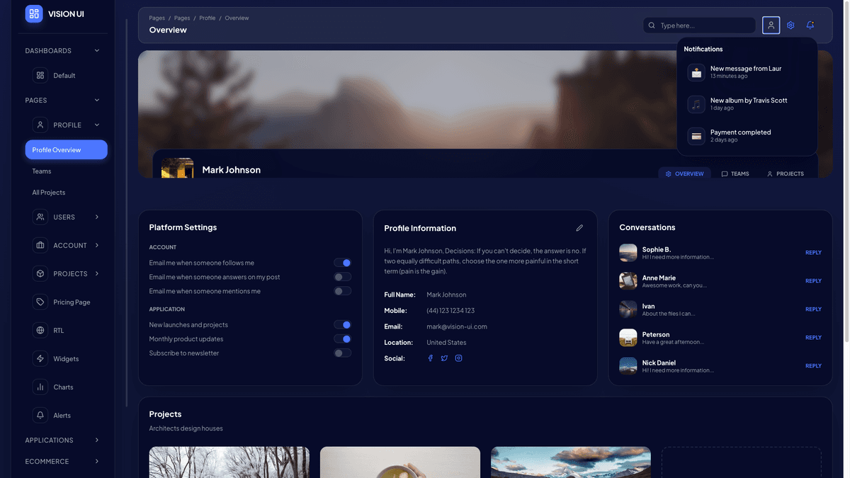 Vision UI Dashboard PRO Chakra
