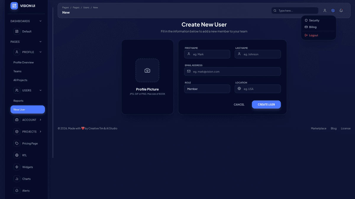 Vision UI Dashboard PRO Chakra
