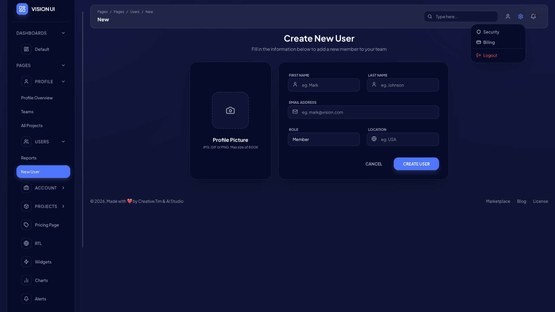 Vision UI Dashboard PRO Chakra