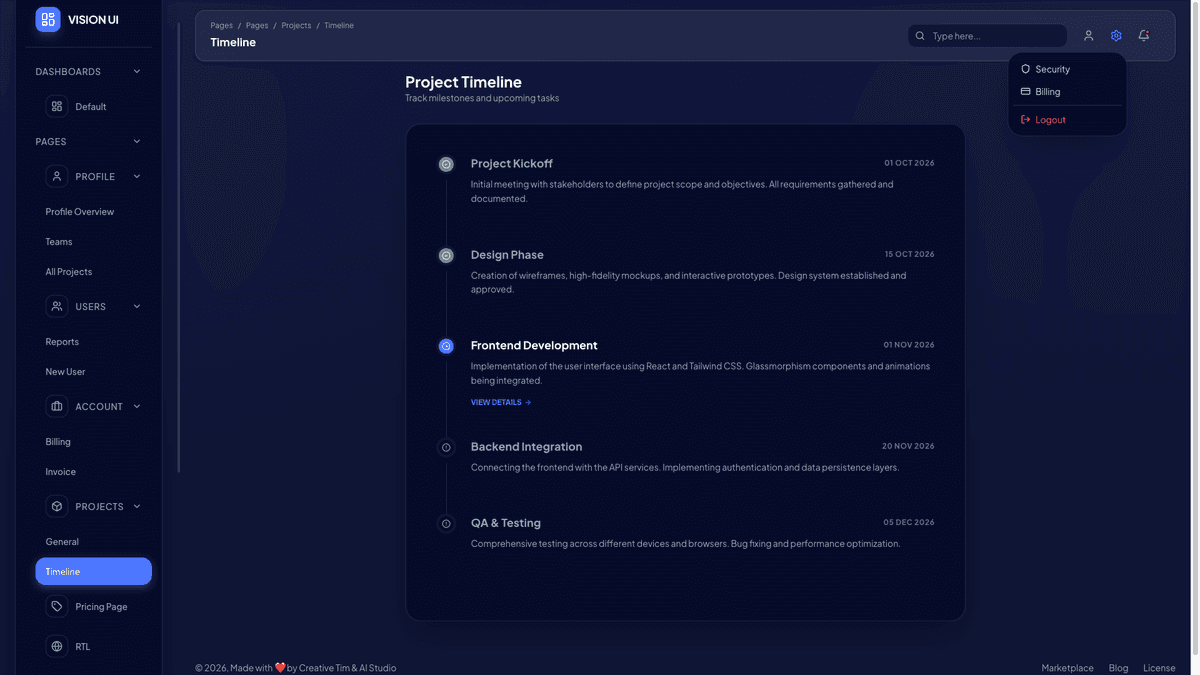 Vision UI Dashboard PRO Chakra